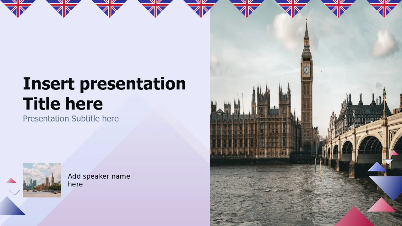 British Flag Triangle Banner Cover Theme | PPT Design