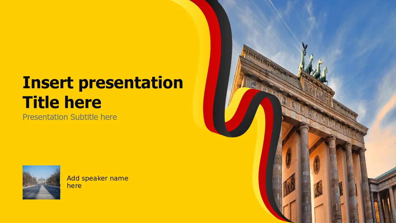 Germany Slideshow Background Germany Victory Column Flag Cover Slide | PPT Design