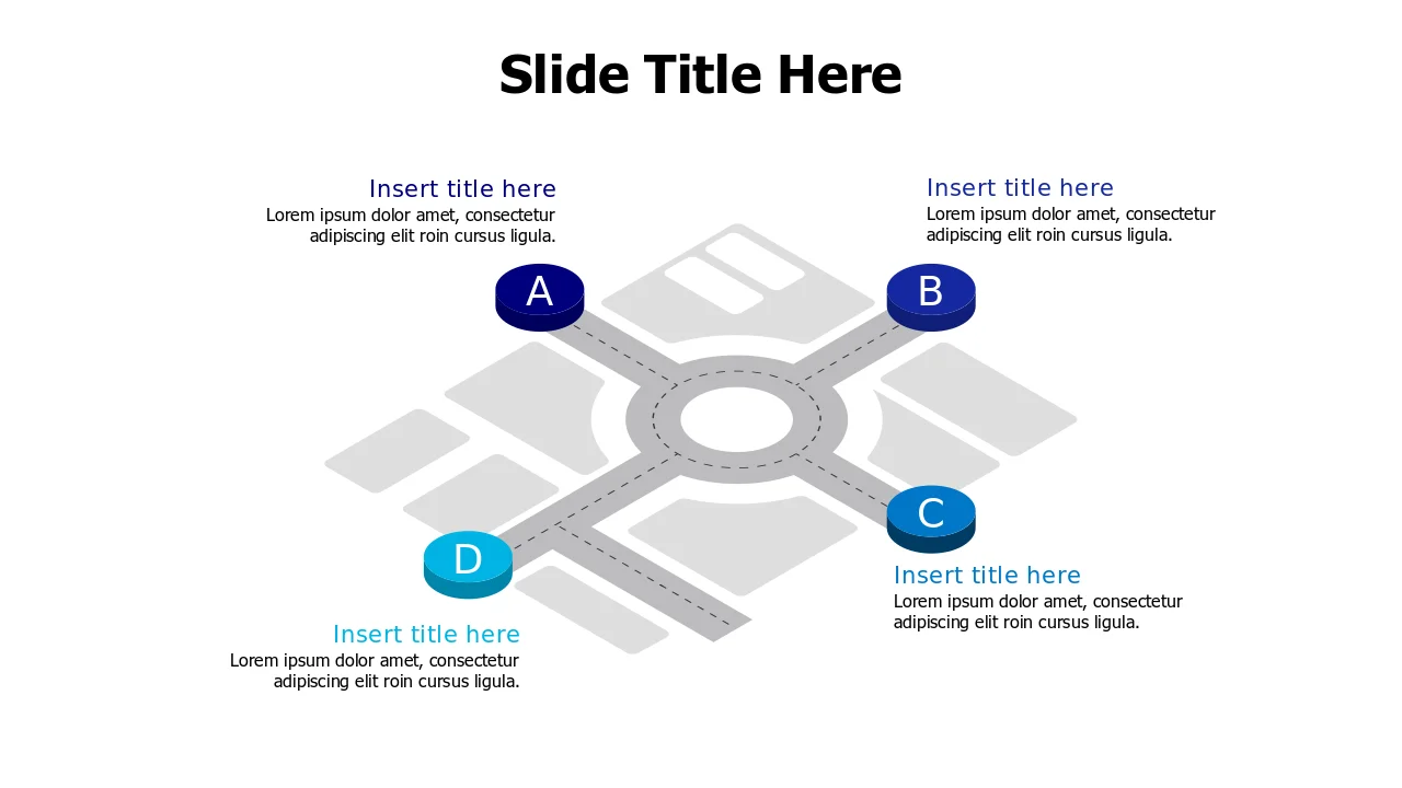 Four Way Junction Roadmap Infographic | Roadmap | PPT Design