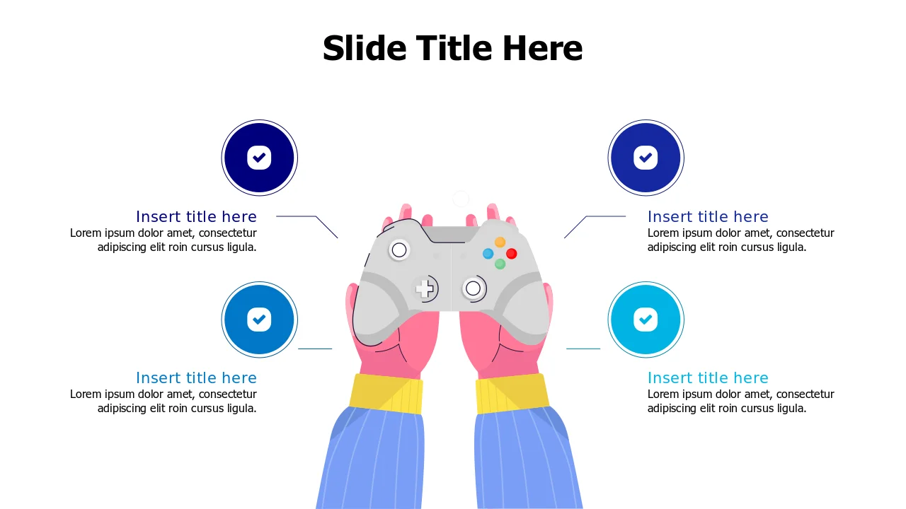 Gaming Controller Four Point Infographic Layout | PPT Design