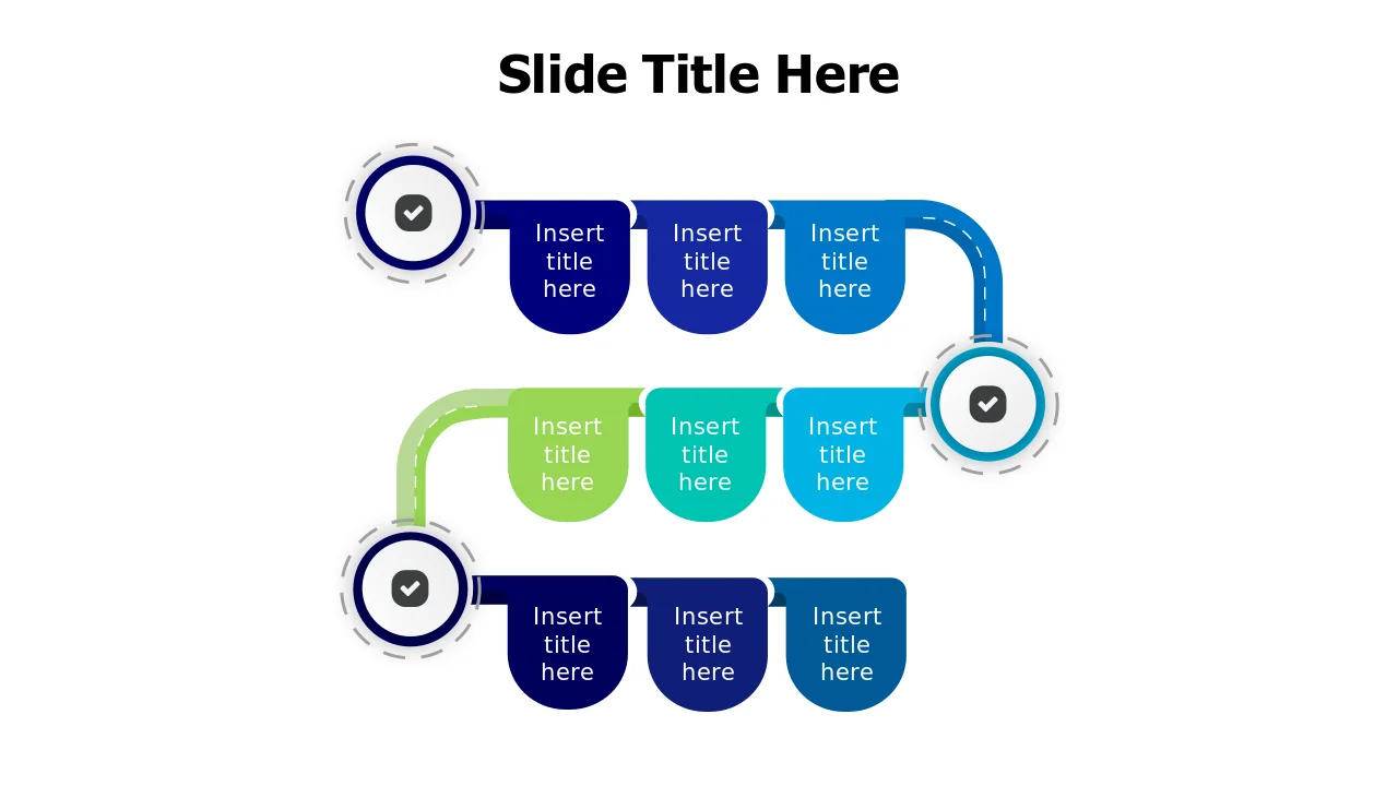 Three Chain Process Powerpoint Graphics Three-Branch Process Flow Chain Diagram | PPT Design