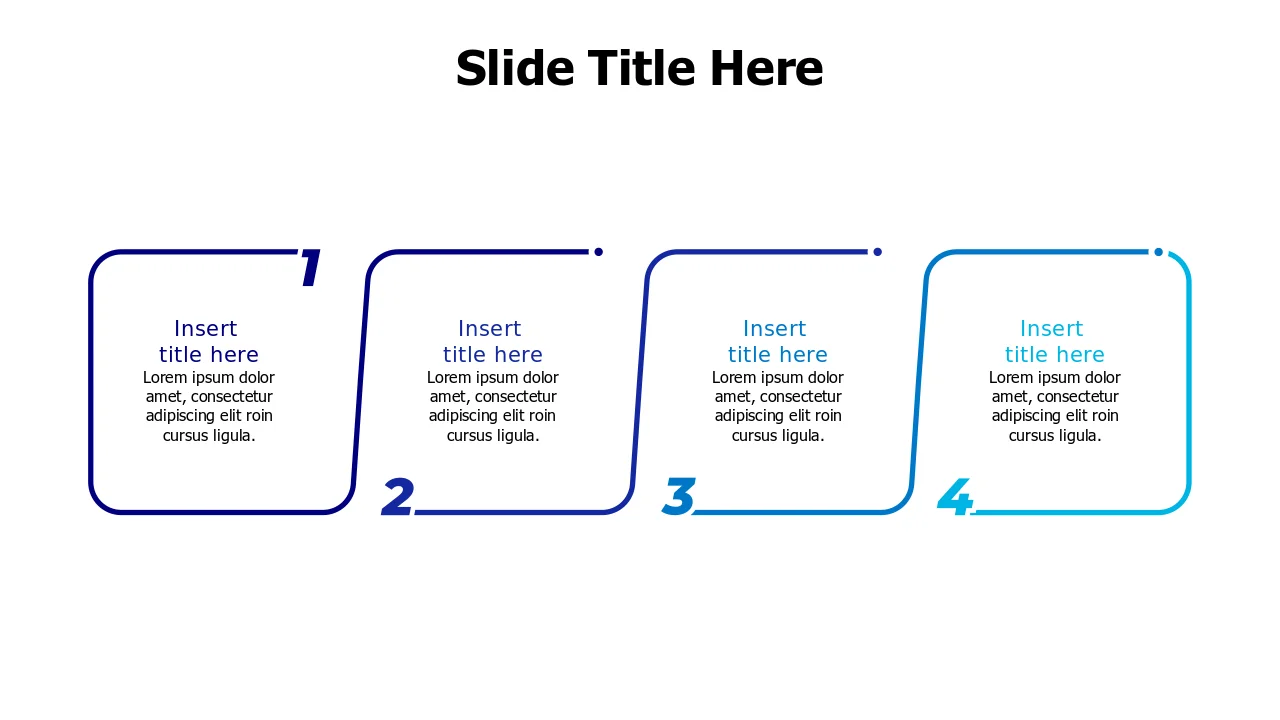 Four Step Sequential Process Frame Layout | PPT Design