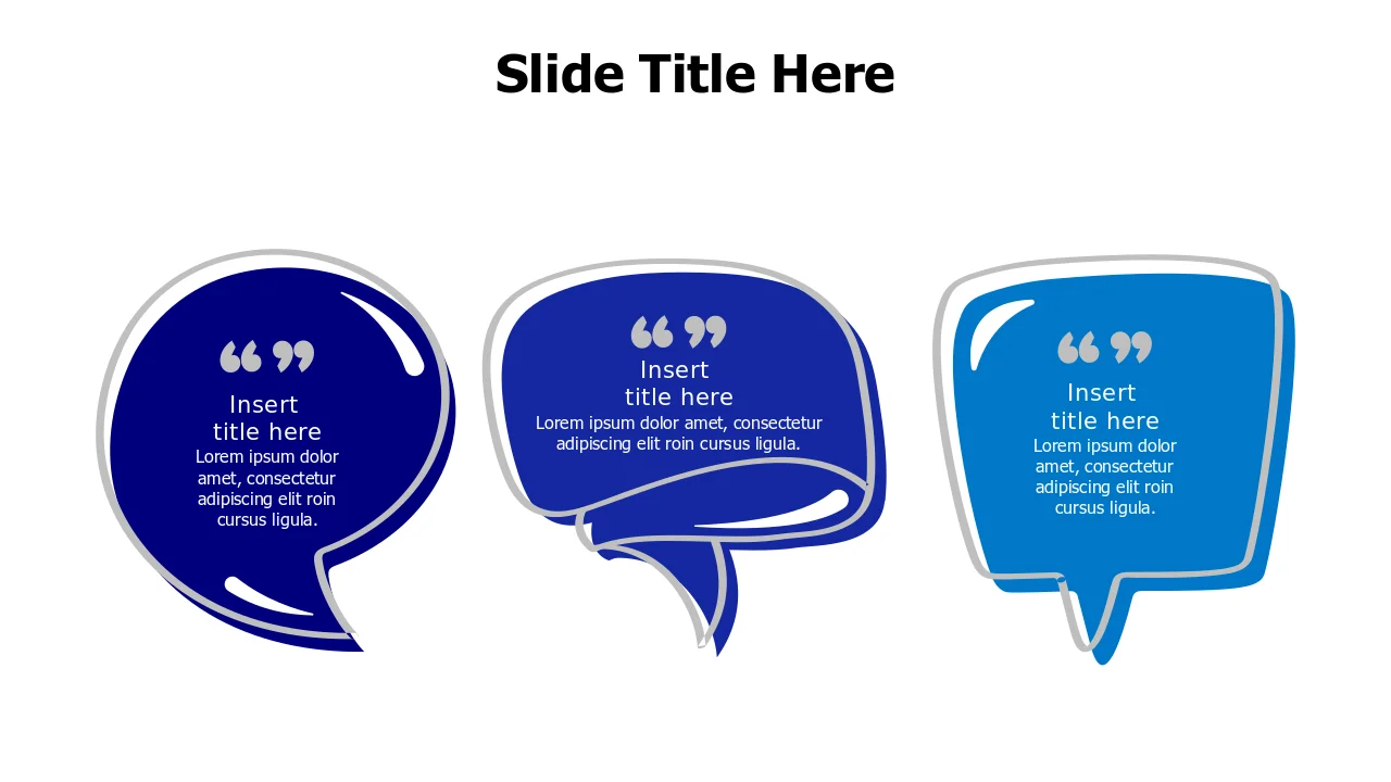 Triple Quote Bubble Communication Layout | PPT Design
