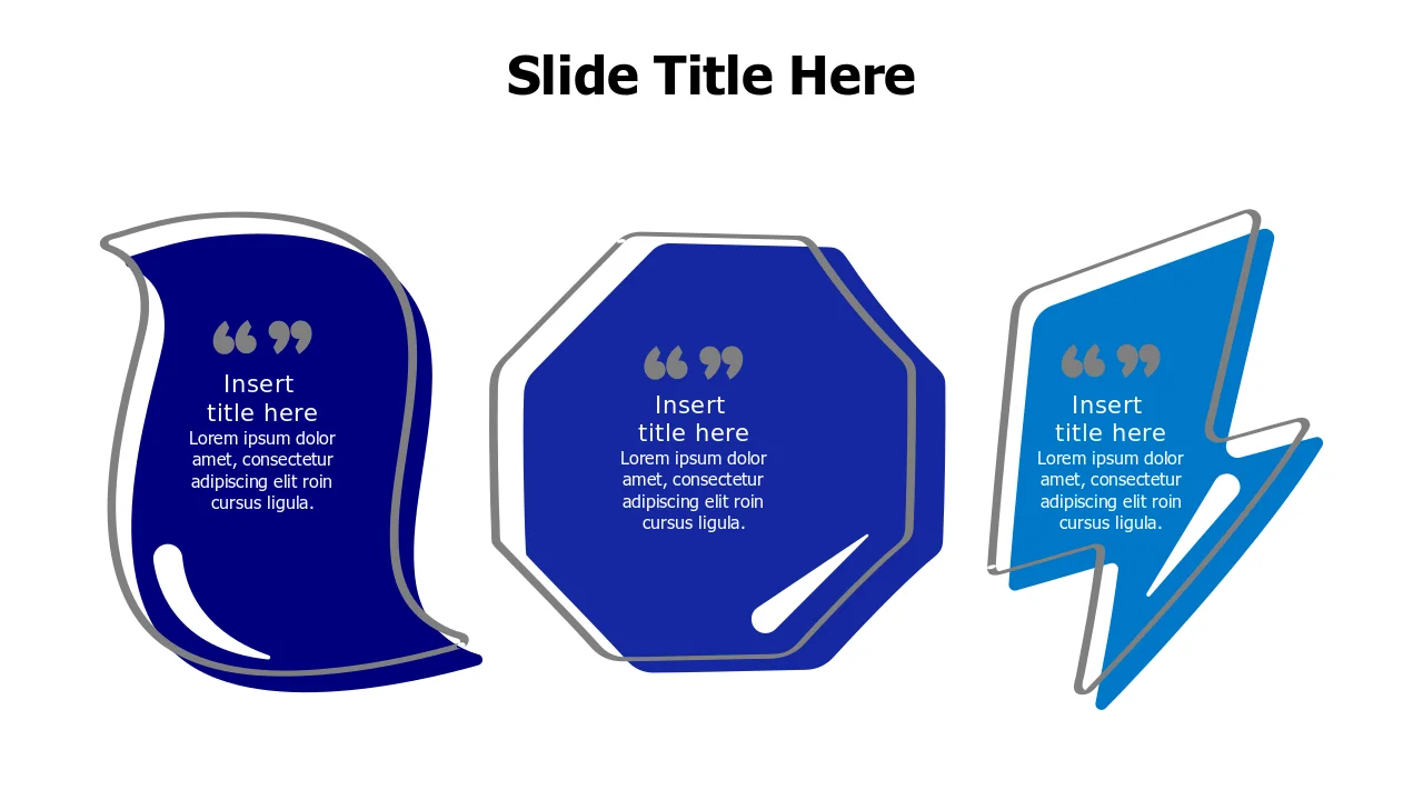 Three Shape Quote Speech Bubble Template | PPT Design