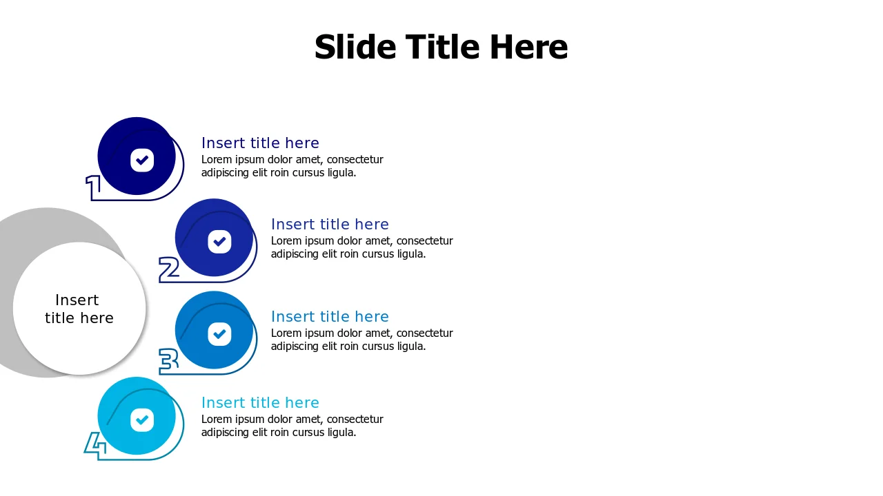 Four Point Circular Branch Process Layout | PPT Design