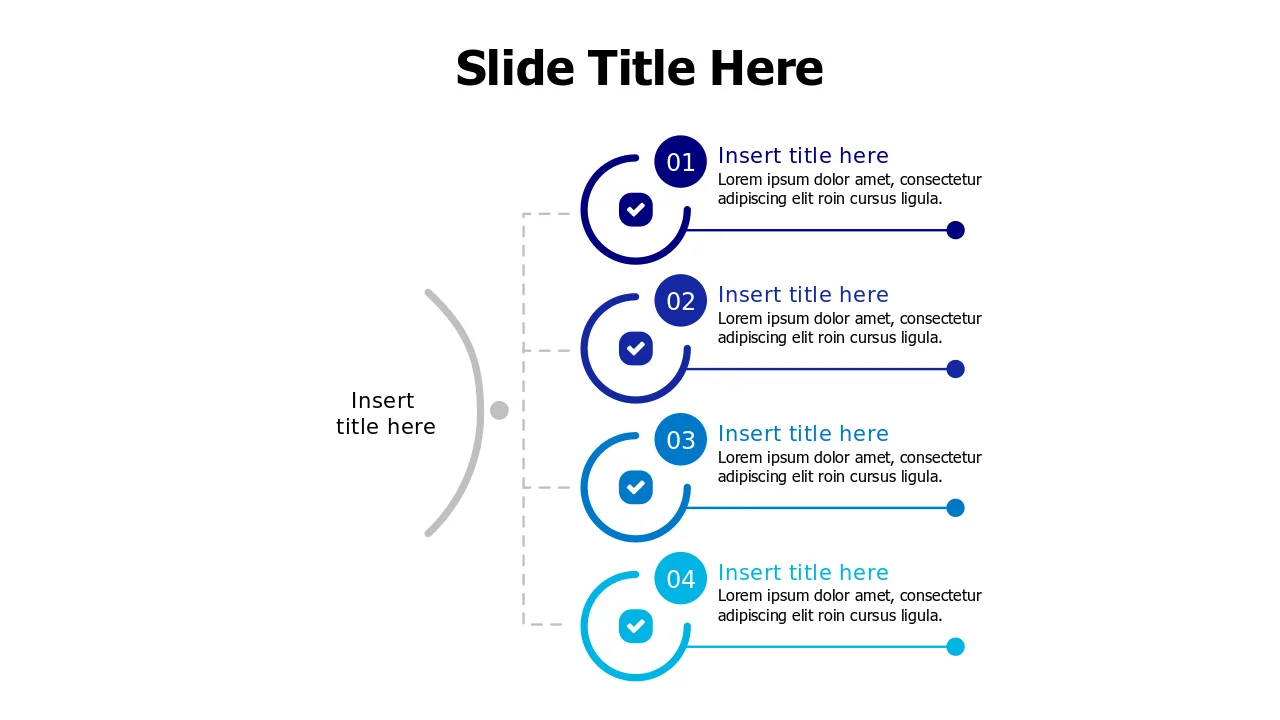 4-Stage Process Flow Circular Branching | PPT Design