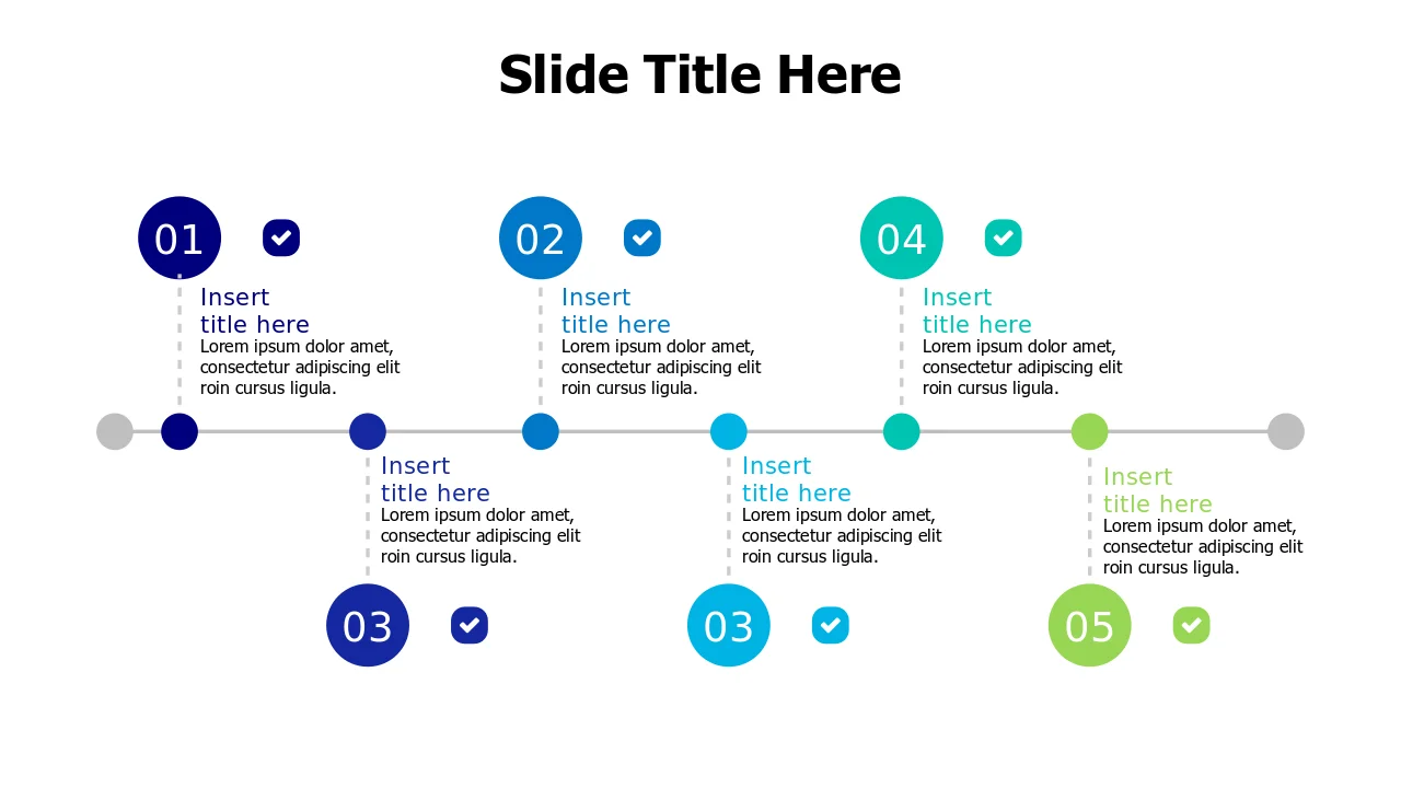 6 Step Timeline Template — Horizontal Chart