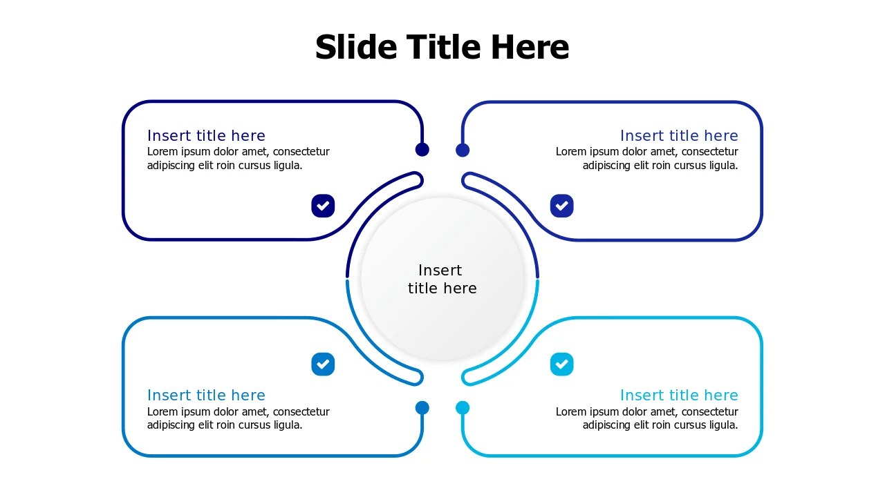 Four Point Central Hub Infographic Layout | PPT Design