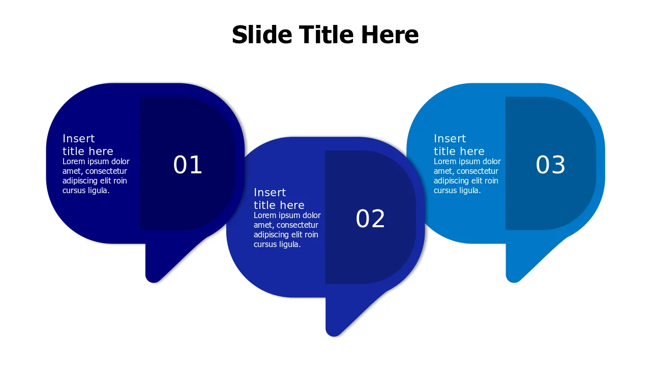 Three Step Process Speech Bubble Sequence | PPT Design