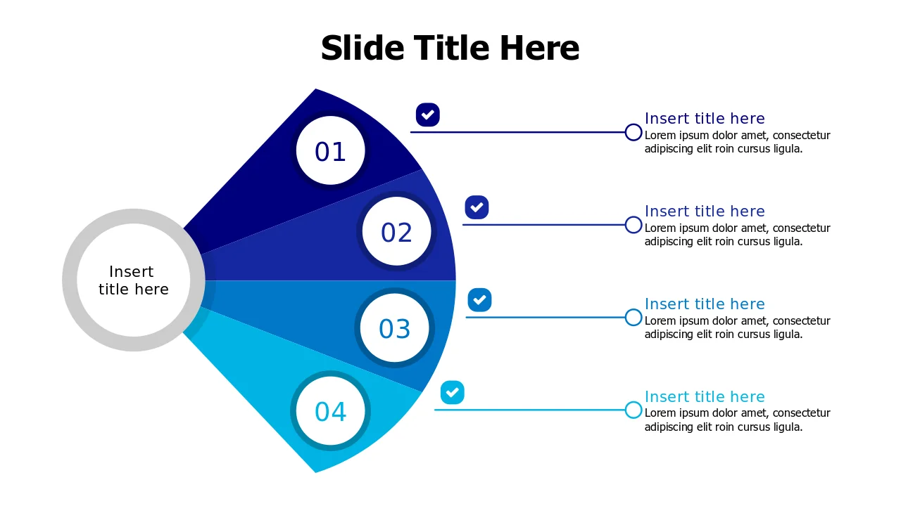 Four Stage Curved Branch Process Flow | Round | PPT Design