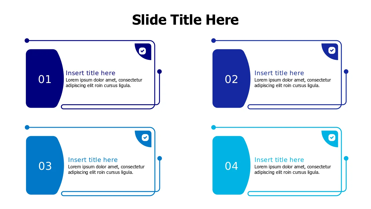 Four Step Process Cards Layout Template | PPT Design
