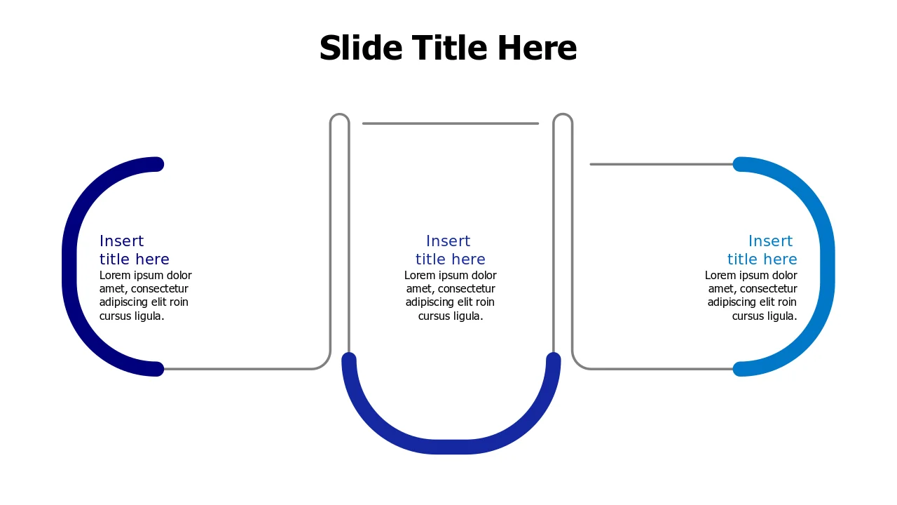 Three Point Curved Connection Process Flow | PPT Design