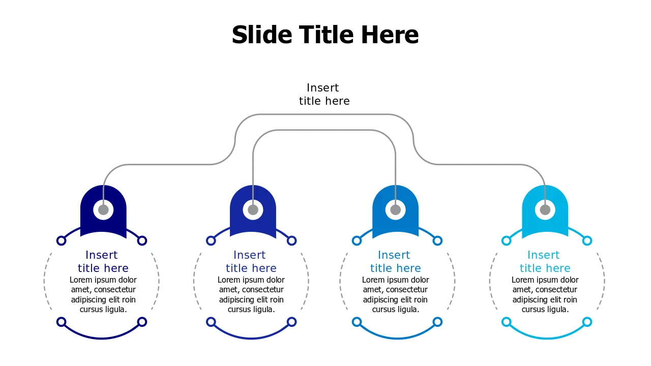 Four Branch Process Flow Diagram | Branching | PPT Design