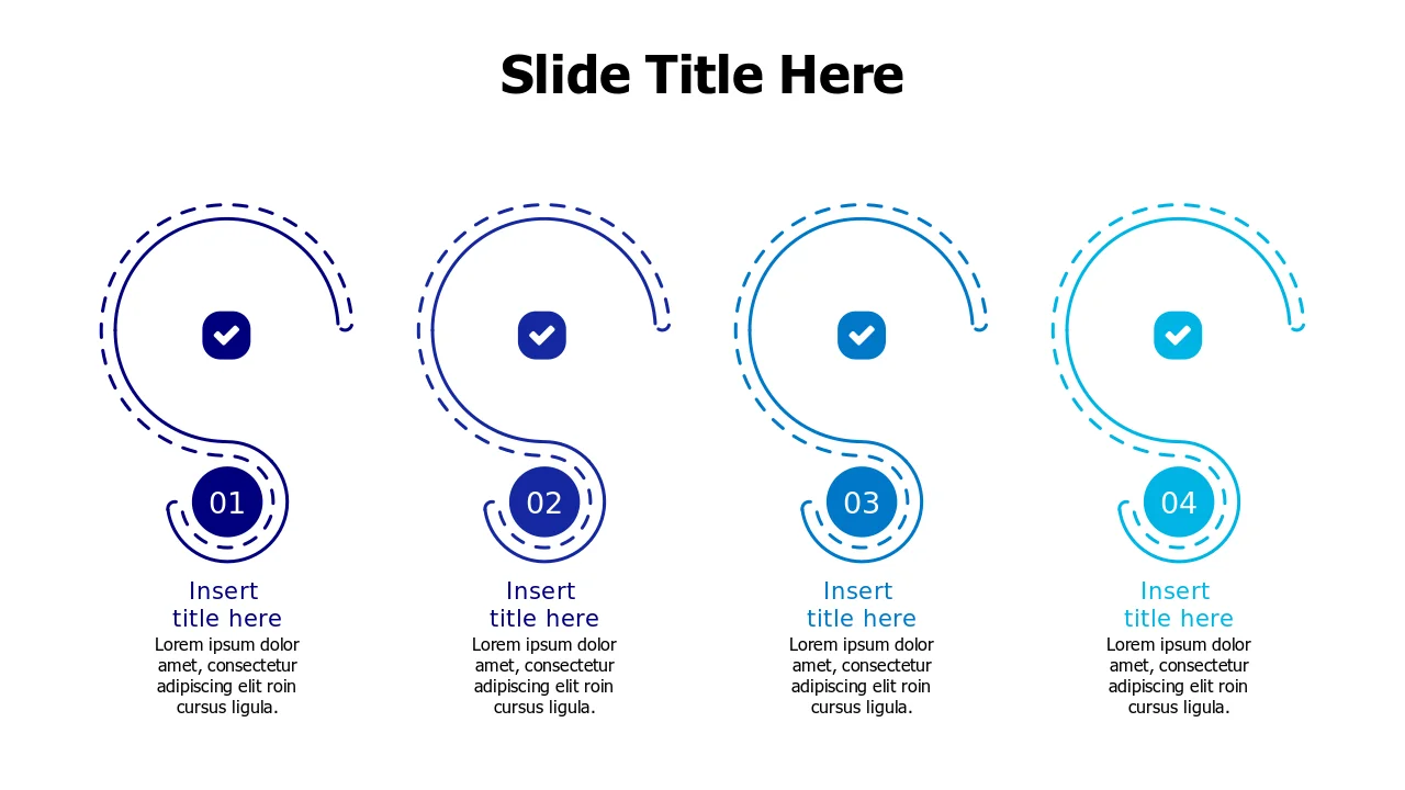 Four Step Circular Dotted Process Flow | PPT Design