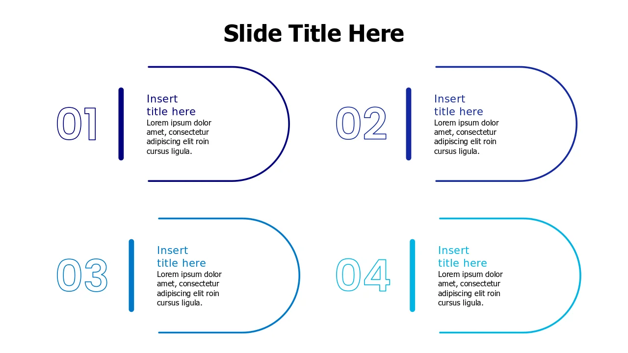 Four Step Rounded Tab Process Layout | PPT Design