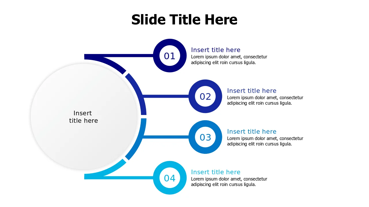 Four Step Curved Branch Process Flow | PPT Design