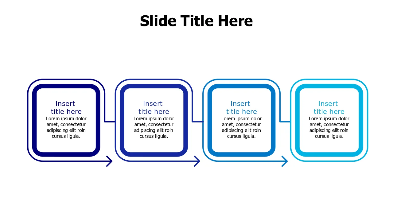4-Step Sequential Process Flow Diagram | Arrows | PPT Design