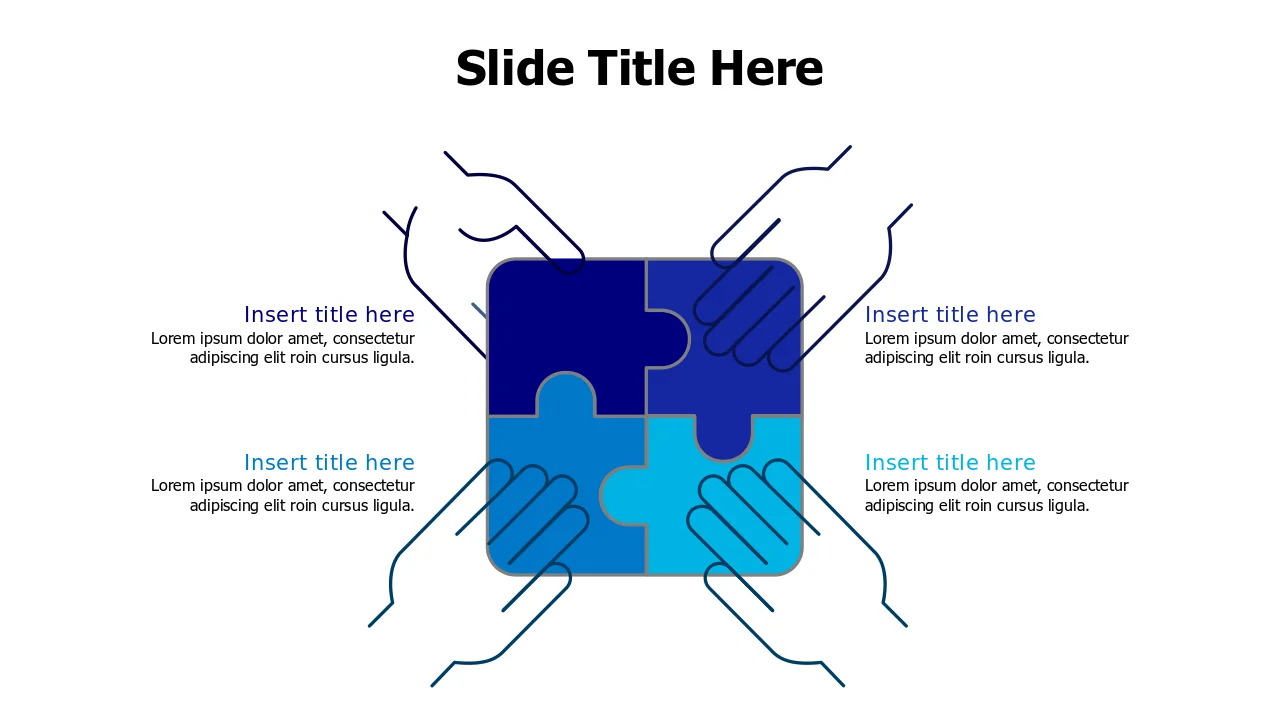 4-Piece Puzzle Teamwork Strategy Infographic | PPT Design