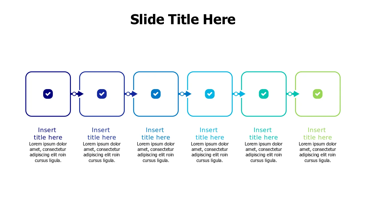 Six Step Process Flow Arrow Chain | Arrows | PPT-Design
