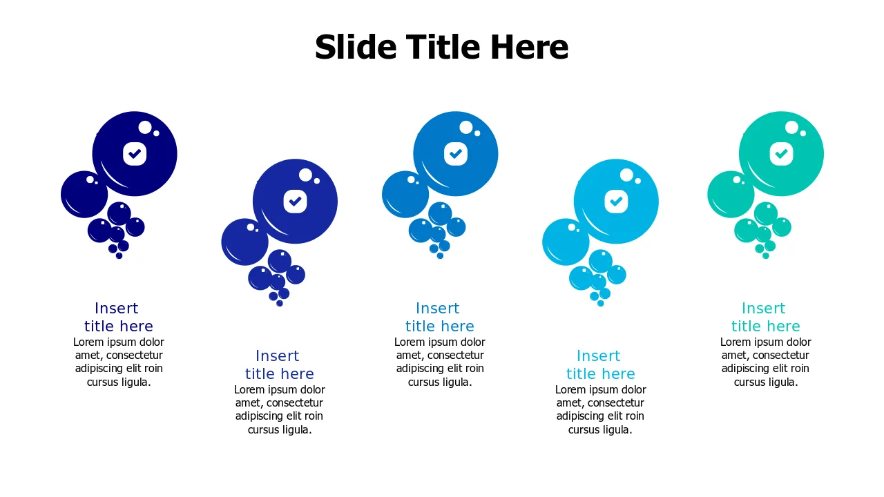 Five Stage Process Bubble Timeline | PPT Design