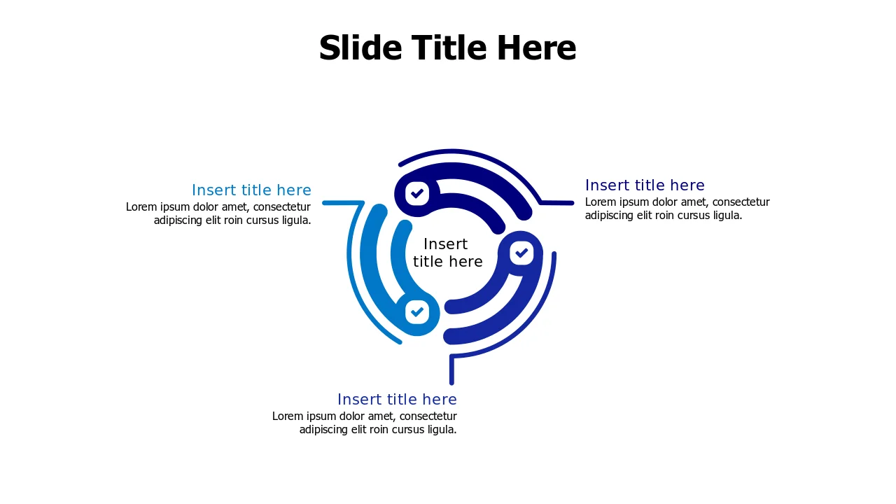 Three Point Circular Process Flow Diagram | PPT Design