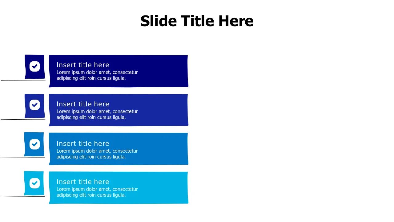Four Step Checkmark Process List — Alternate L… | PPT Design