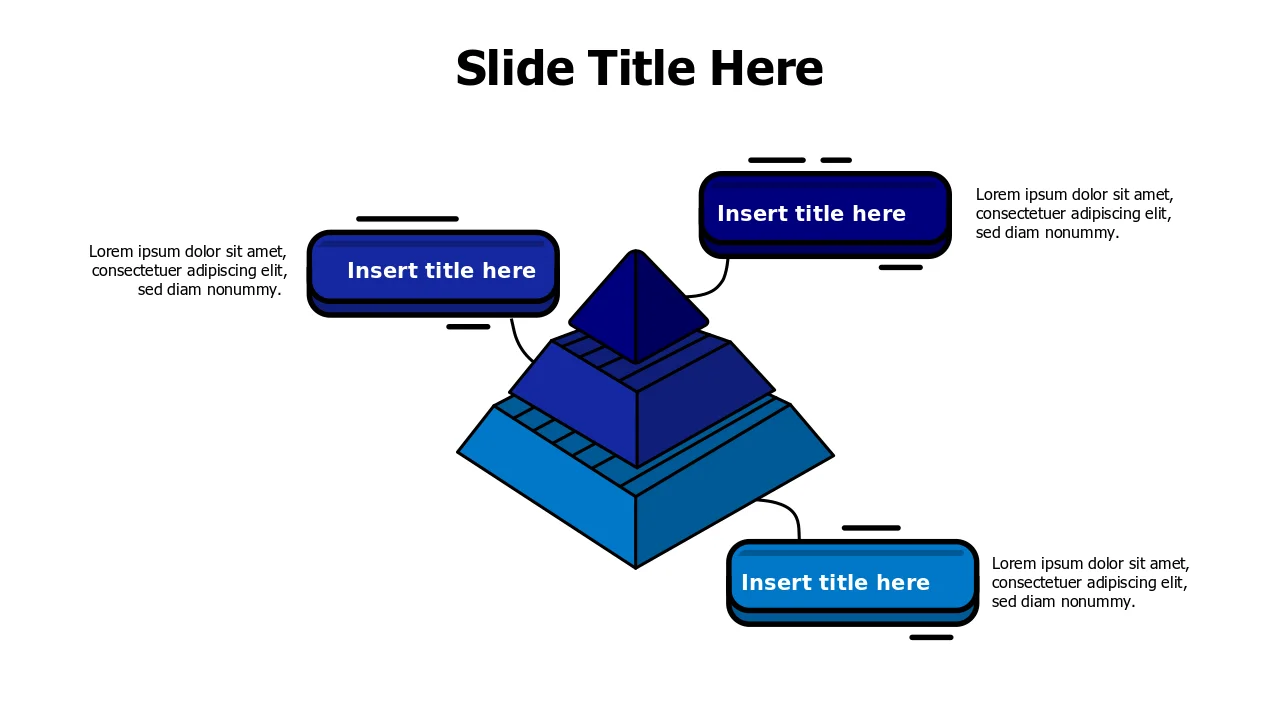 Three Level Hierarchy 3D Pyramid | 3D | PPT Design