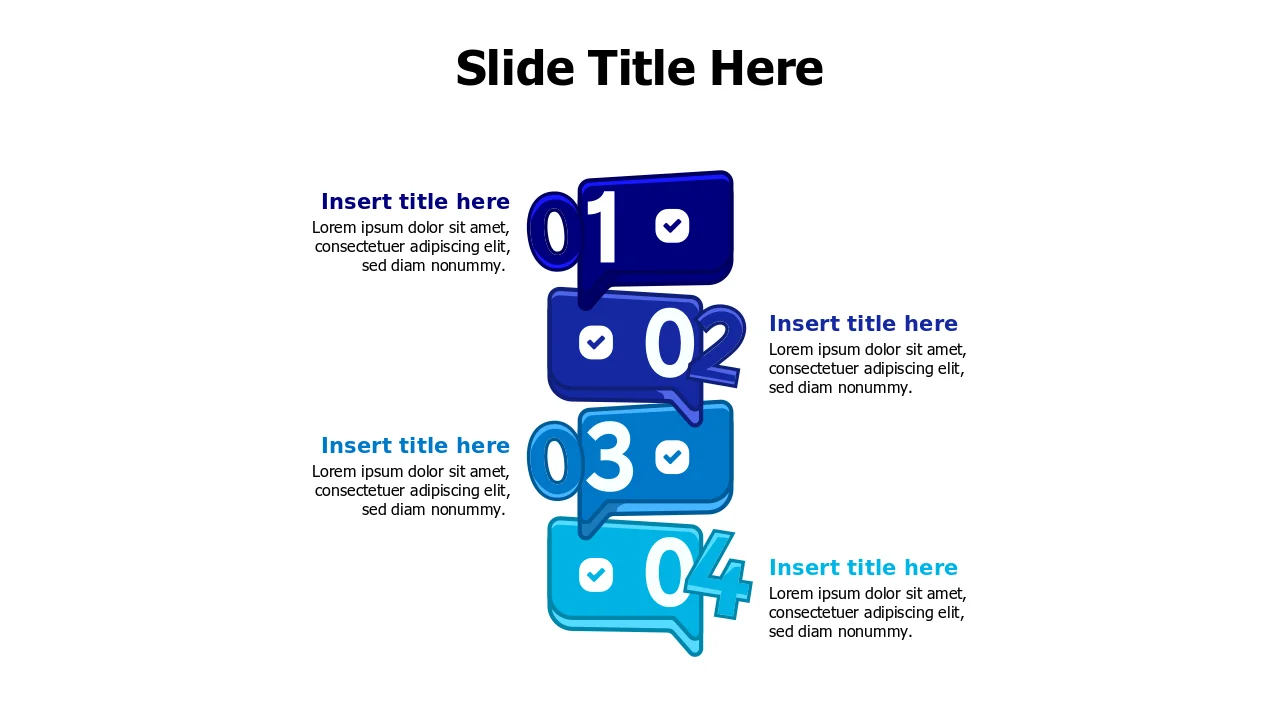 Four Step Doodle Speech Bubble Process | PPT Design