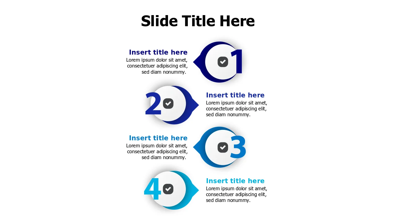 4-Step Curved Speech Bubble Process Flow | PPT Design