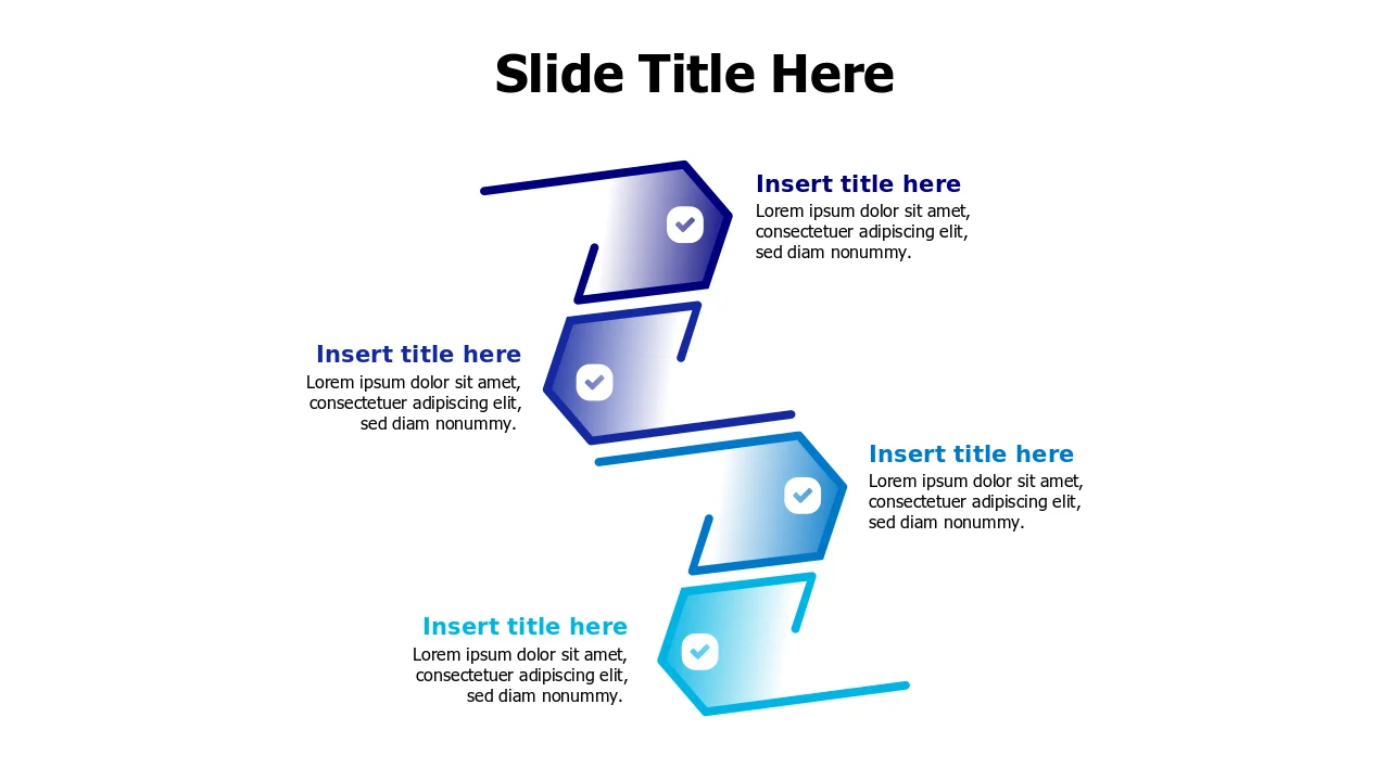 4-Step Curved Arrow Process Flow — Alternate Lâ€¦ | PPT Design