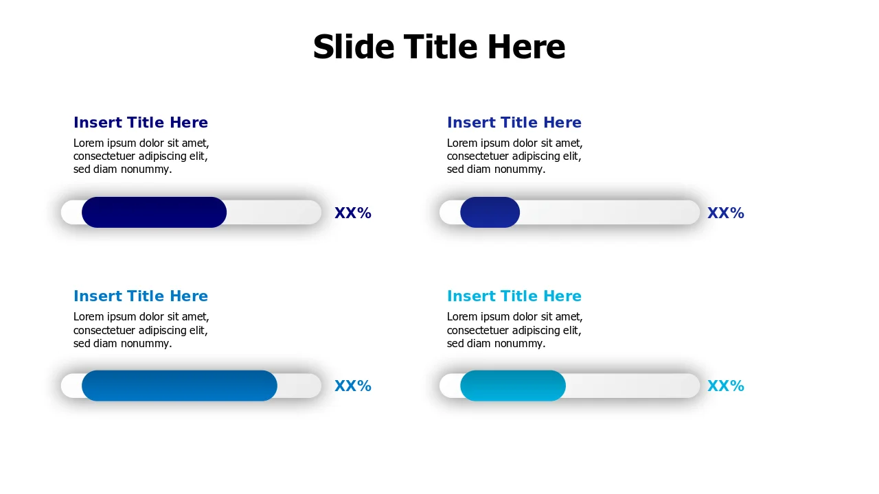 Progress Meter Editable Four Section Horizontal Progress Meter Dashboa… | PPT Design