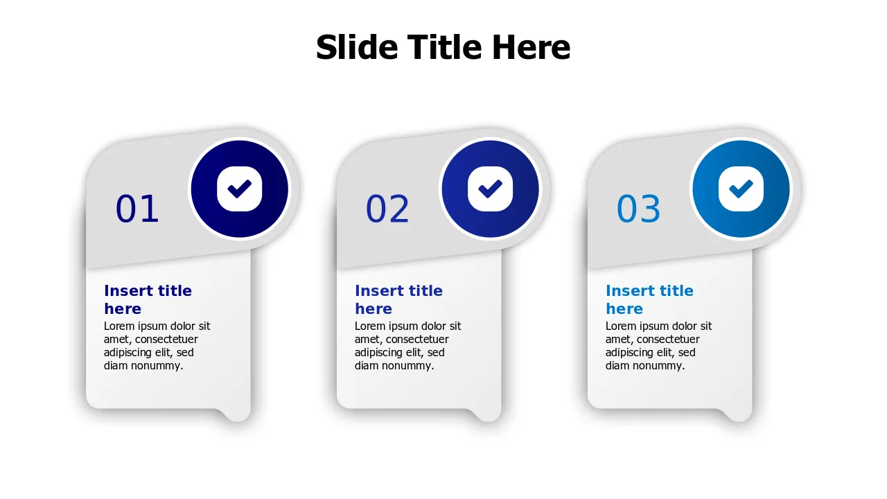 Three Step Process Speech Bubble Workflow | PPT Design