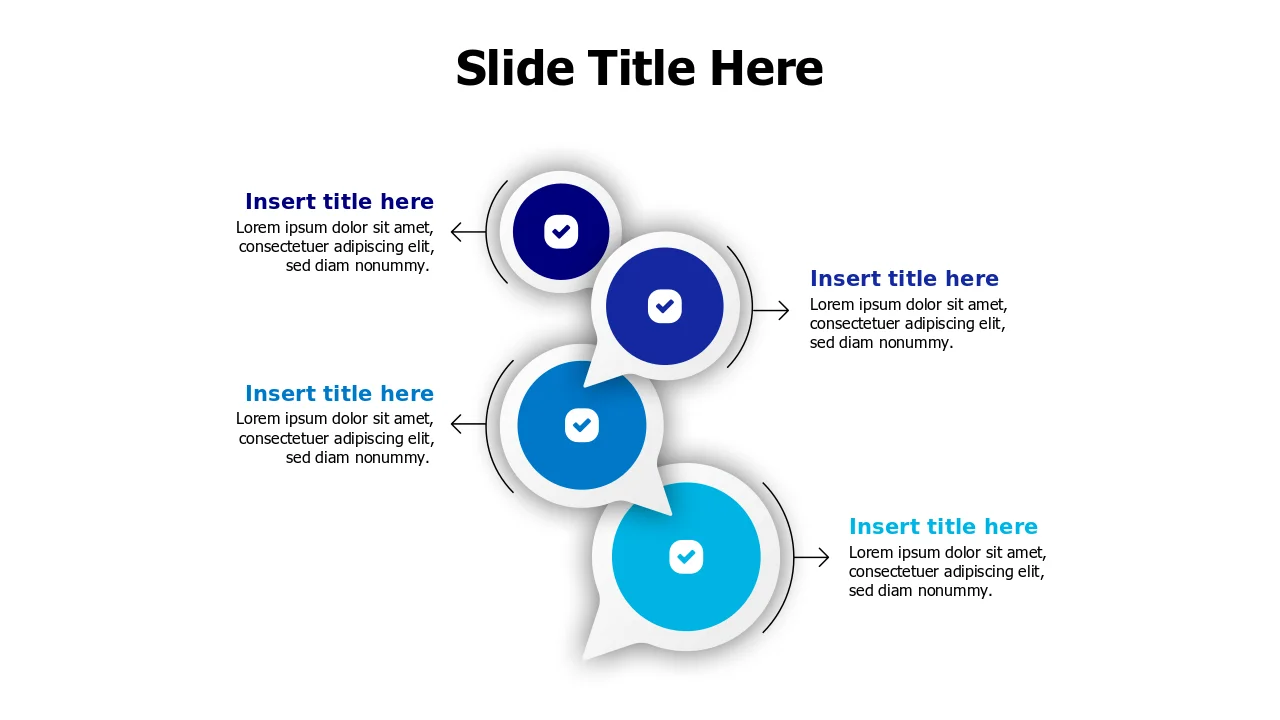 Four Step Process Speech Bubble Chain | PPT Design