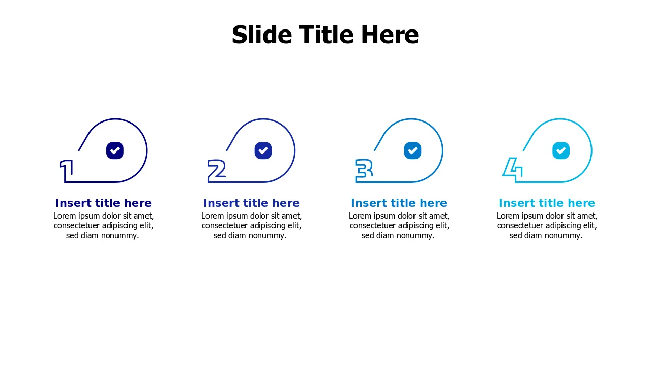 4-Step Sequential Process Icons Template | PPT Design