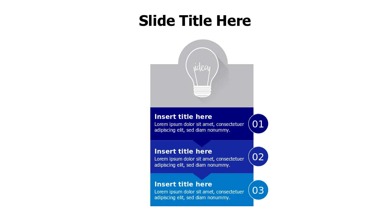 Three Step Idea Development Block Layout | PPT Design