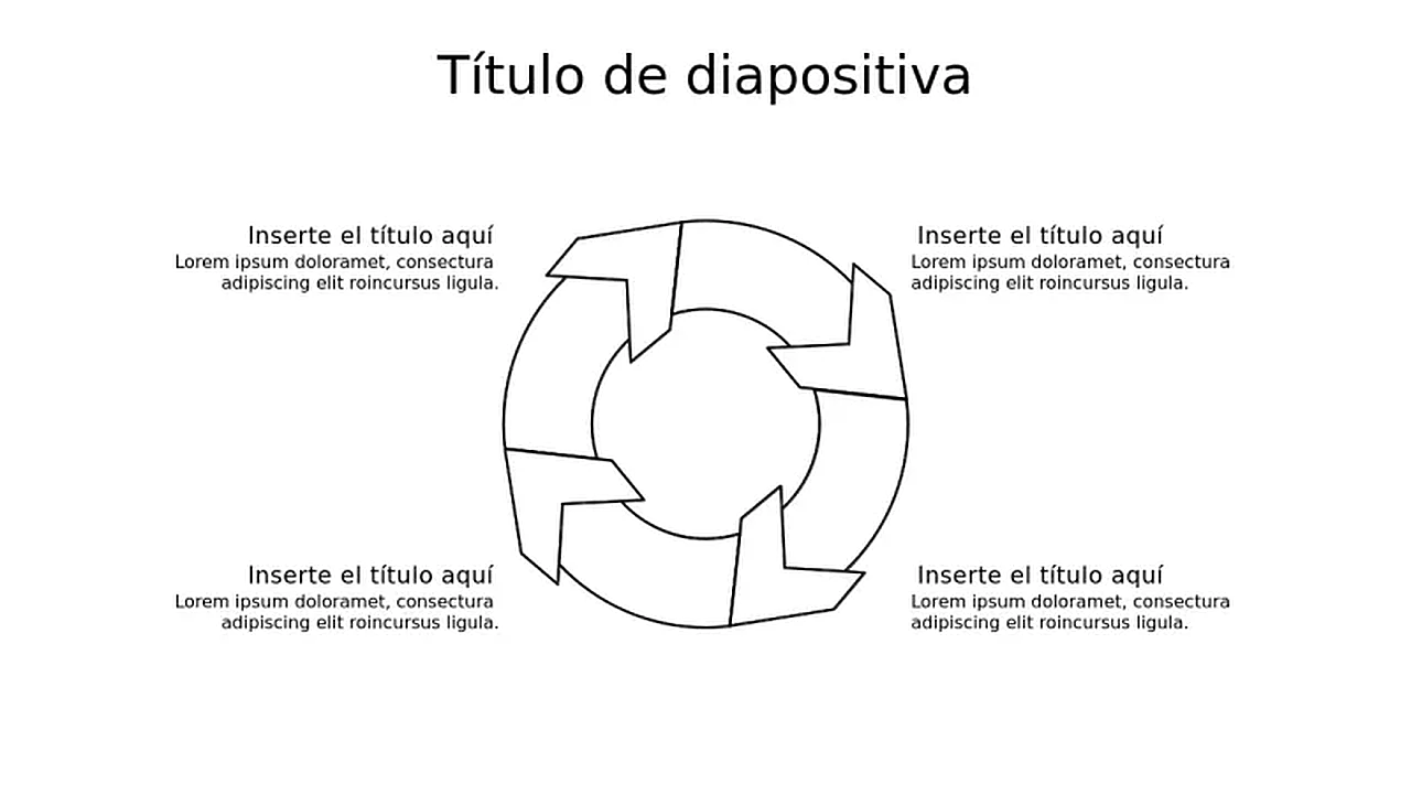 Diagrama Circular de Flujo de Proceso de Cuatrâ€¦ | PPT Design