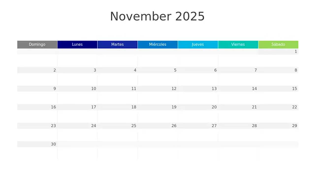 Diseño de Calendario de Noviembre 2025 con Rejâ€¦ | PPT Design