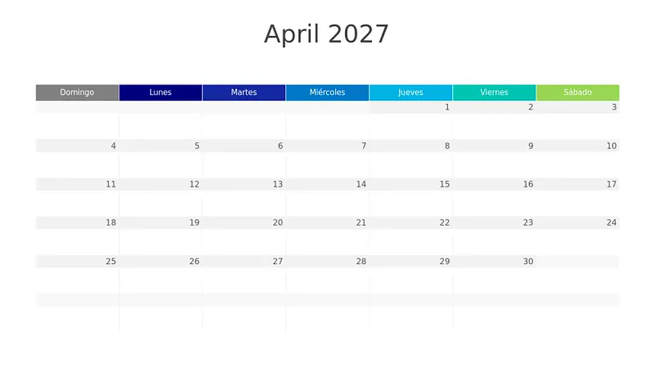 Plantilla de Calendario Mensual de Cuadrícula â€¦ | PPT Design