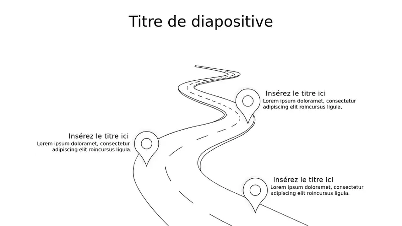 Modèle de feuille de route avec épingles de loâ€¦ | PPT Design