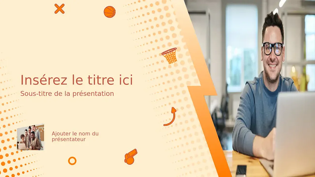 Couverture de présentation de terrain de basketball urbain