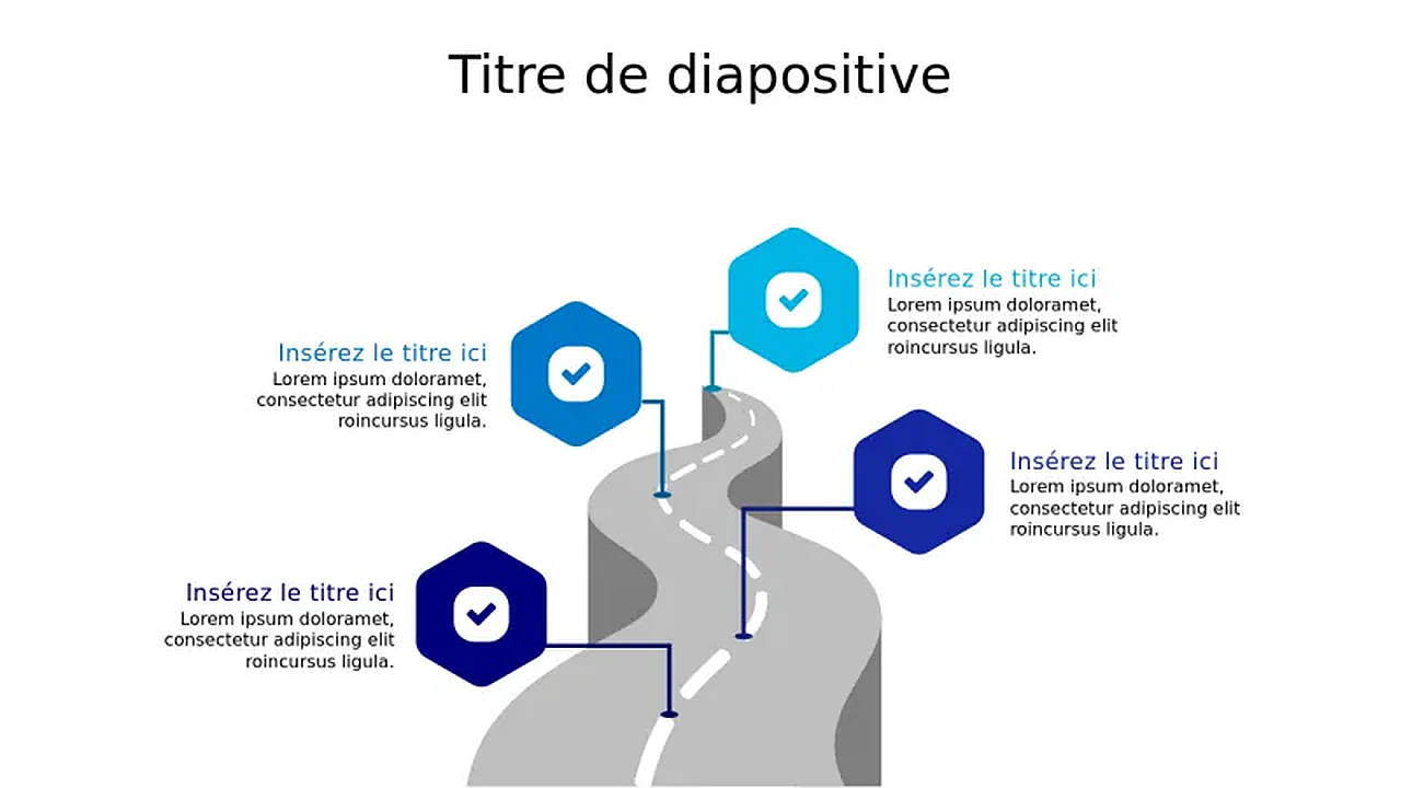 Feuille de Route de Parcours à Quatre Étapes | PPT Design