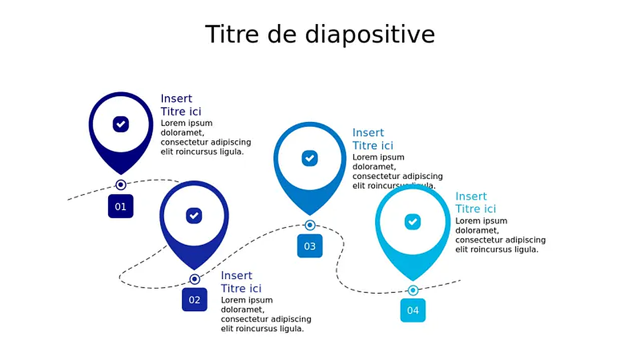 Carte du Voyage avec 4 Étiquettes de Localisatâ€¦ | PPT Design