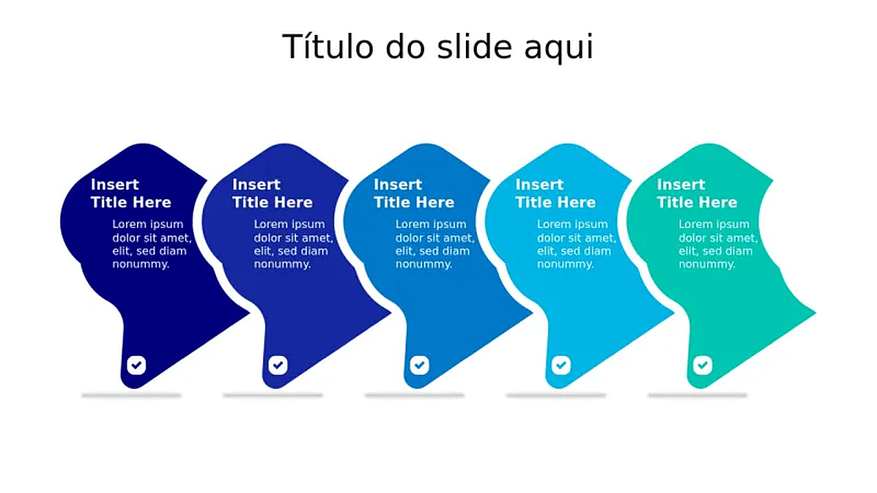 Processos Em Ppt Diagrama de Fluxo de Processo em Cinco Etapas c… | PPT Design