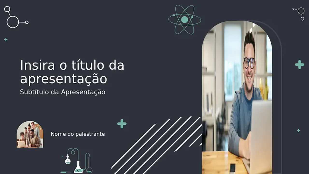 Tema de Capa Educacional Escura para Laboratório de Ciências