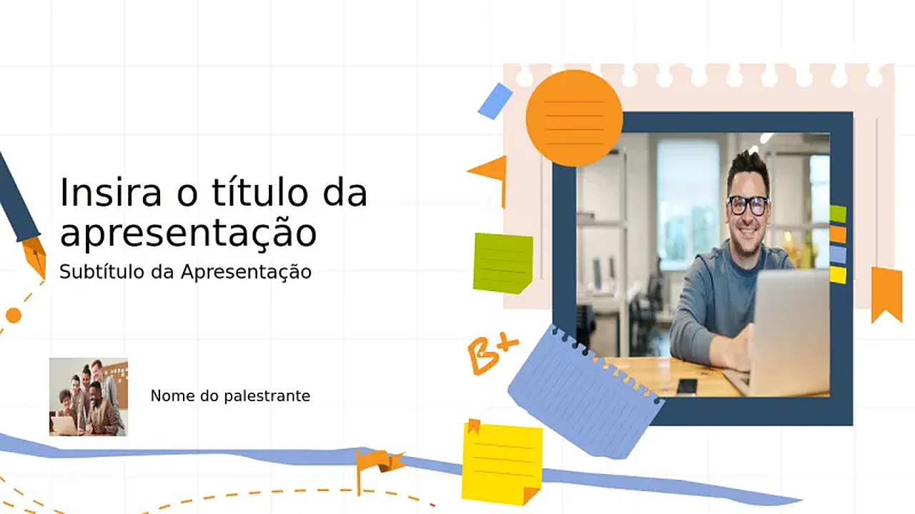Slide de Título de Nota Adesiva Educacional