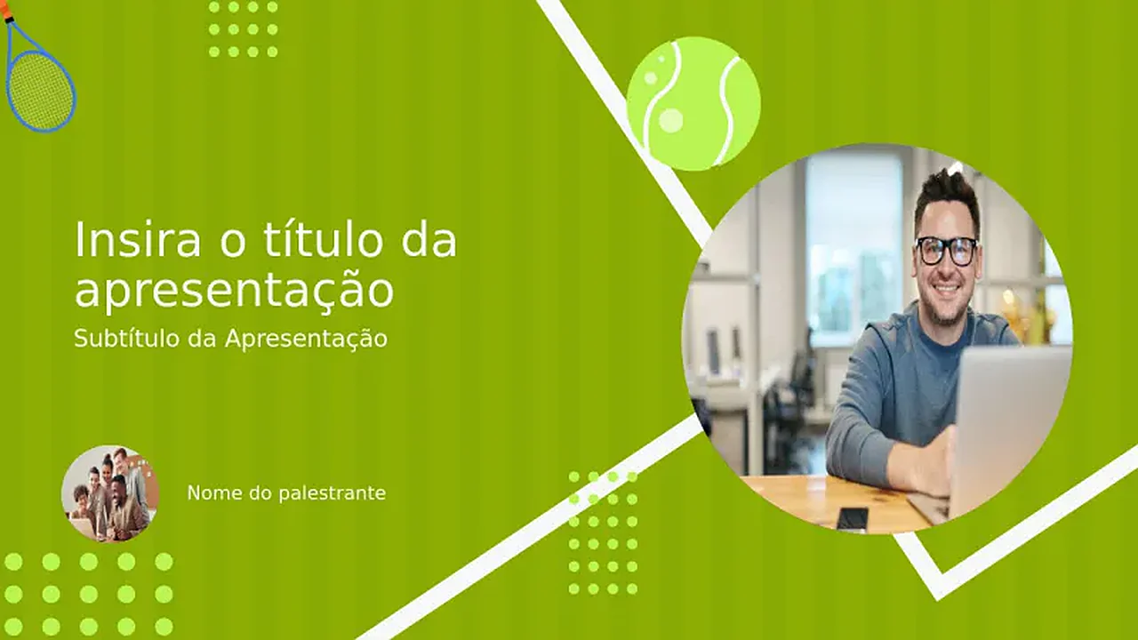 Tema de Capa para Apresentação Esportiva de Bola de Tênis