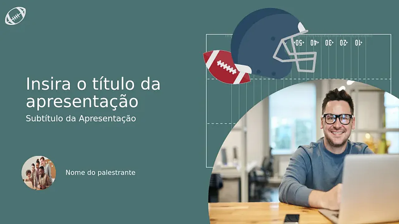 Capa Powerpoint Slide Modelo de Capa Atlética de Futebol Americano | PPT Design