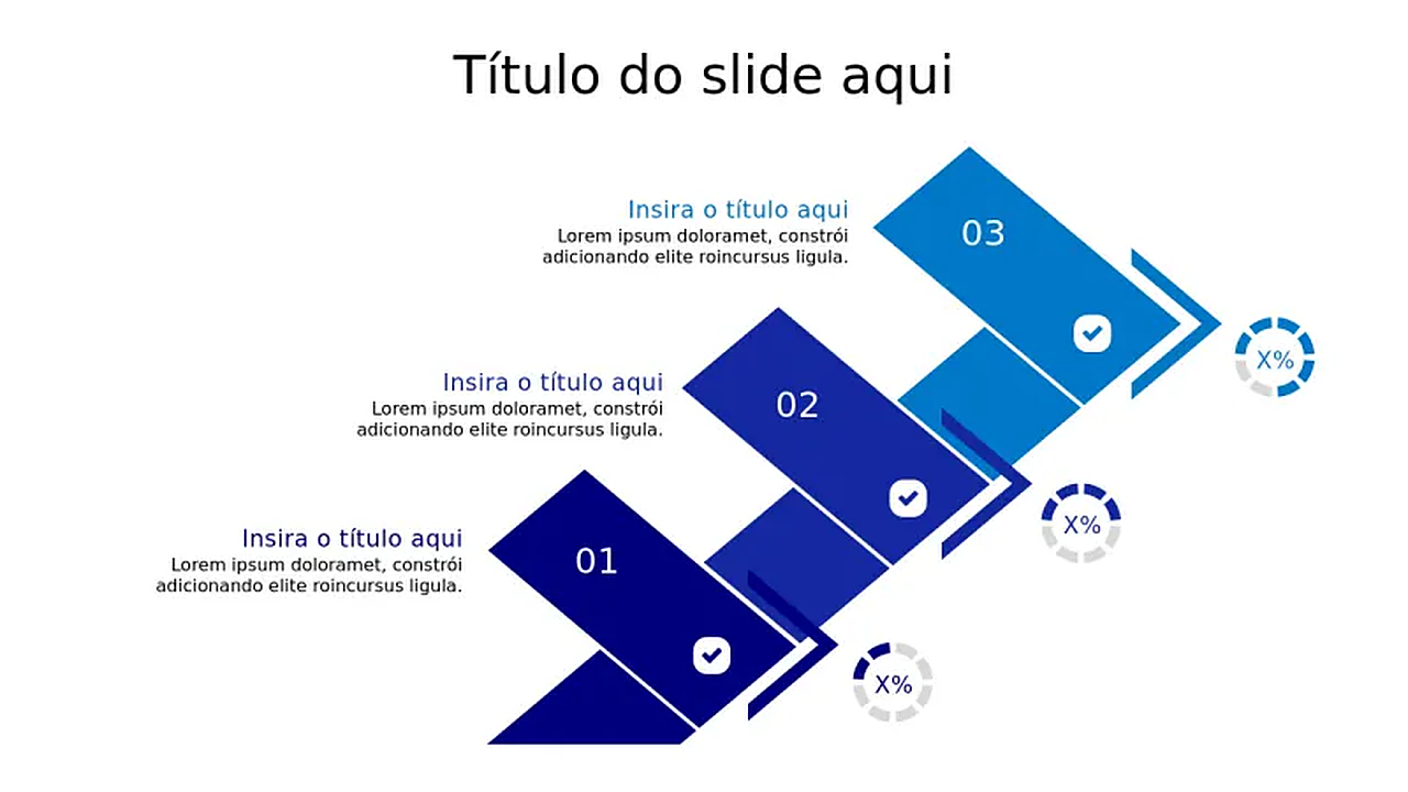 Processos Em Ppt Fluxo de Processo com Setas Diagonais em Três … | PPT Design