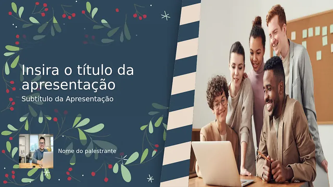 Tema de Capa com Layout Dividido de Folhas de â€¦ | PPT Design