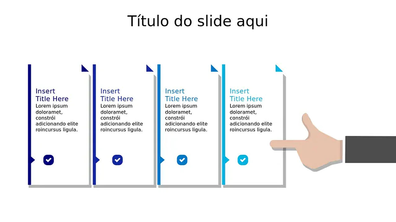 Processos Em Ppt Guia de Processo em Quatro Etapas com Mão Apon… | PPT Design